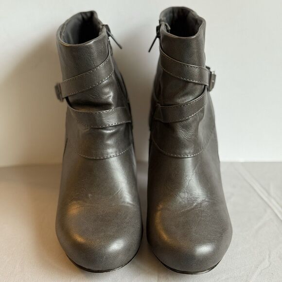 STEVE MADDEN MADDEN GIRL PLAAZA BOOTS WOMENS 8 GREY ANKLE BOOTS HEELS - Picture 4 of 9
